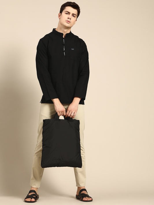 501 Men's Linen Smart Kurta Shirt I Black