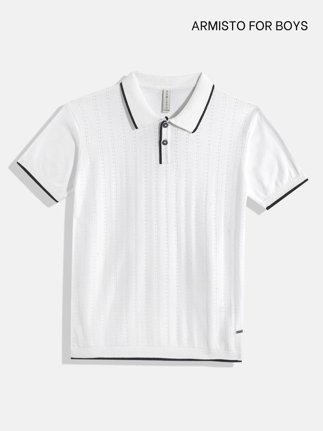 Italian Summer Textured Knit Polo I Vanilla I Boys