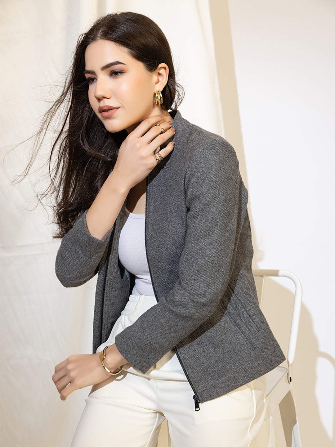 916 Wool Coat Jacket I CharcoalGrey