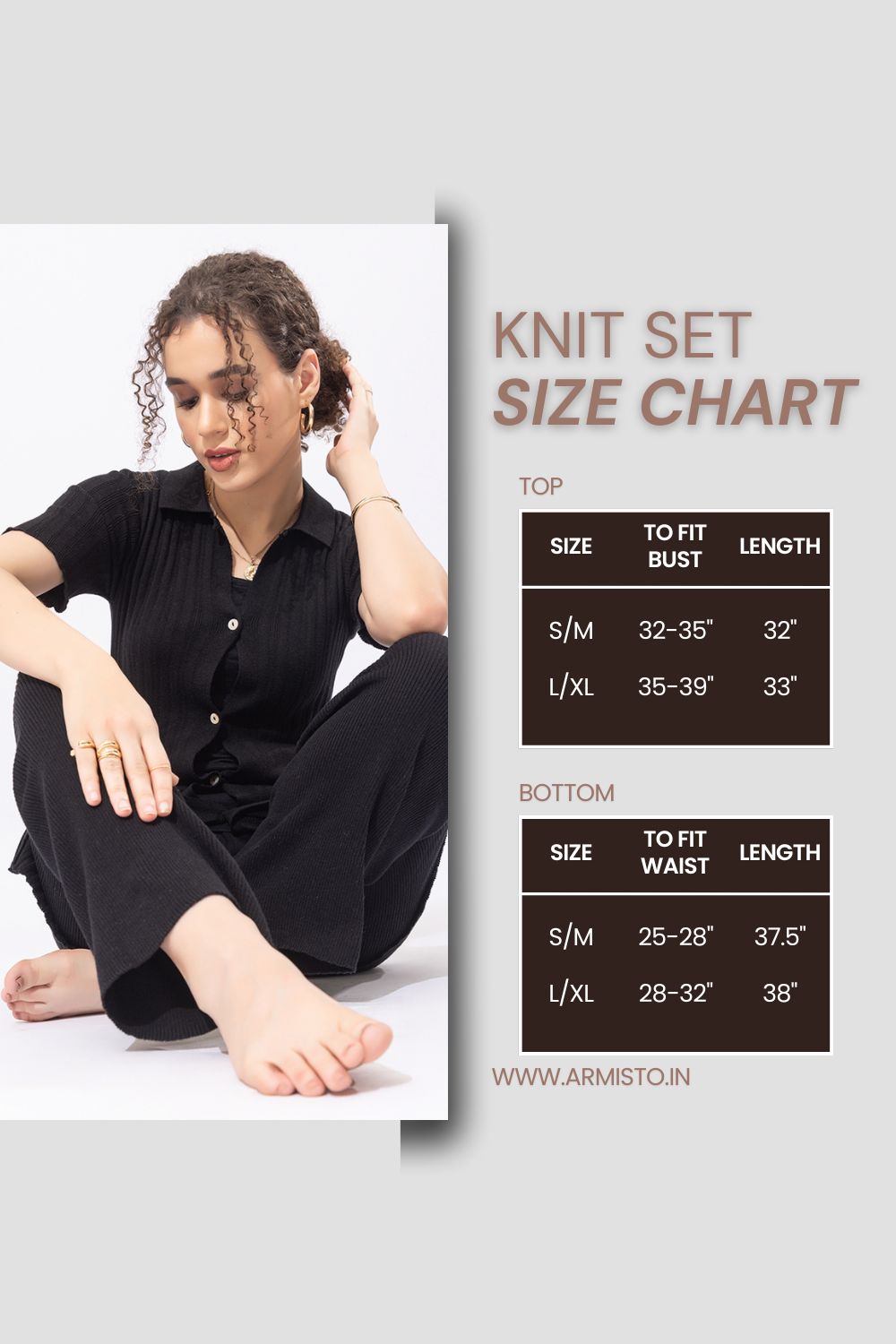 808 Modest Knit Co-Ord Set I Black I Top + Bottom