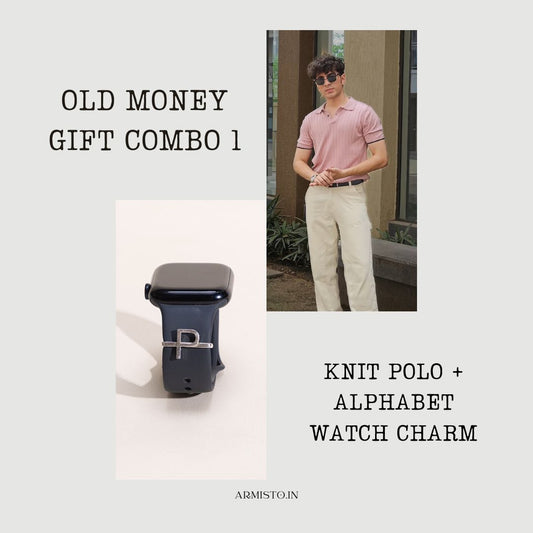 Gift Combo - Lavendar Knit Polo & Watch Sterling Silver Watch Charm