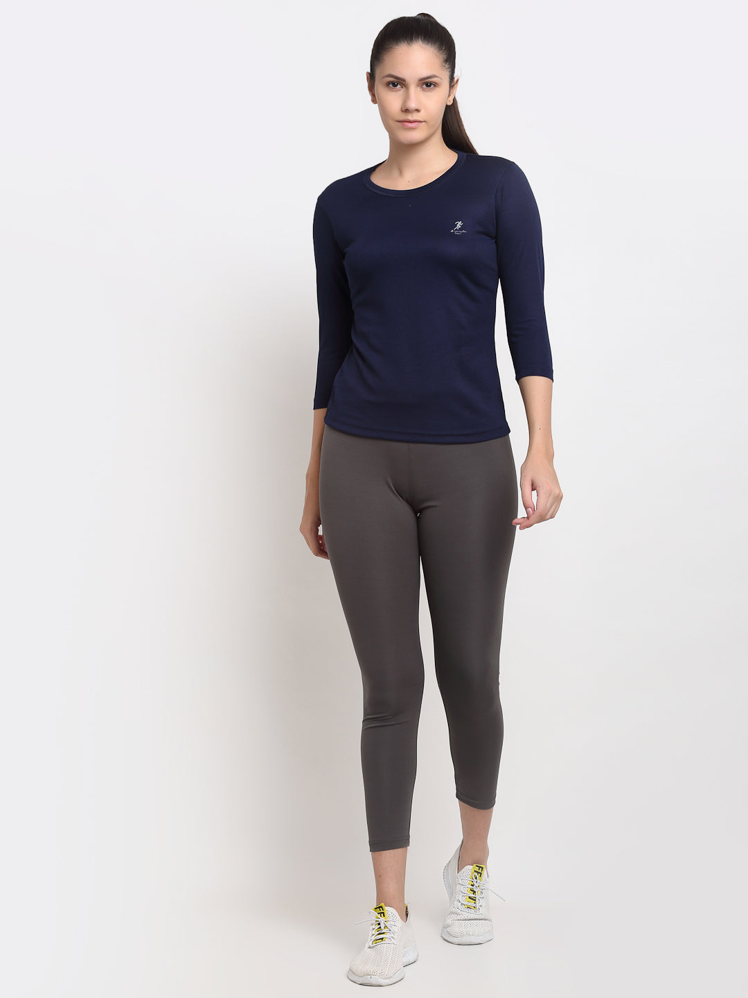 132 Dri-Fit Quarter Sleeves Sports T-shirt I Denim