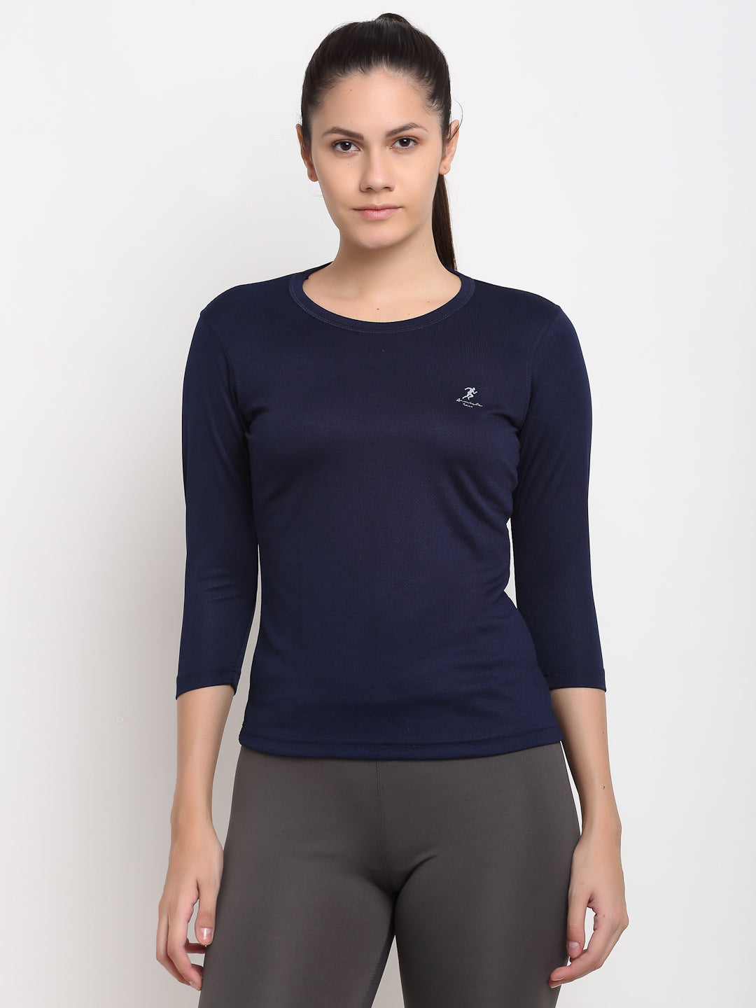 132 Dri-Fit Quarter Sleeves Sports T-shirt I Denim