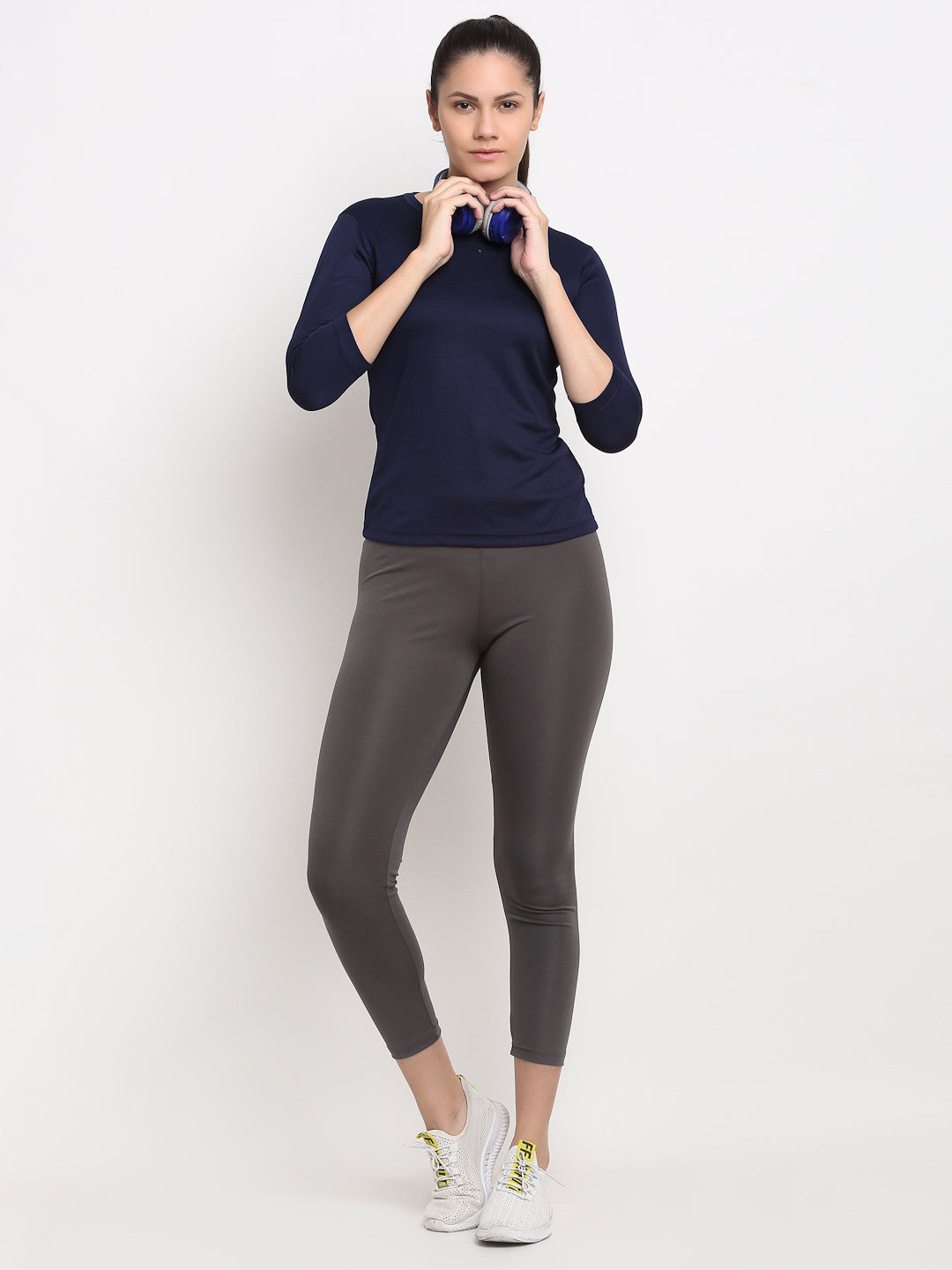 132 Dri-Fit Quarter Sleeves Sports T-shirt I Denim