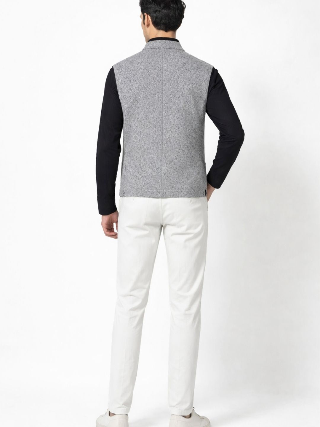 910 Bandhgala Sleeveless Jacket I Grey