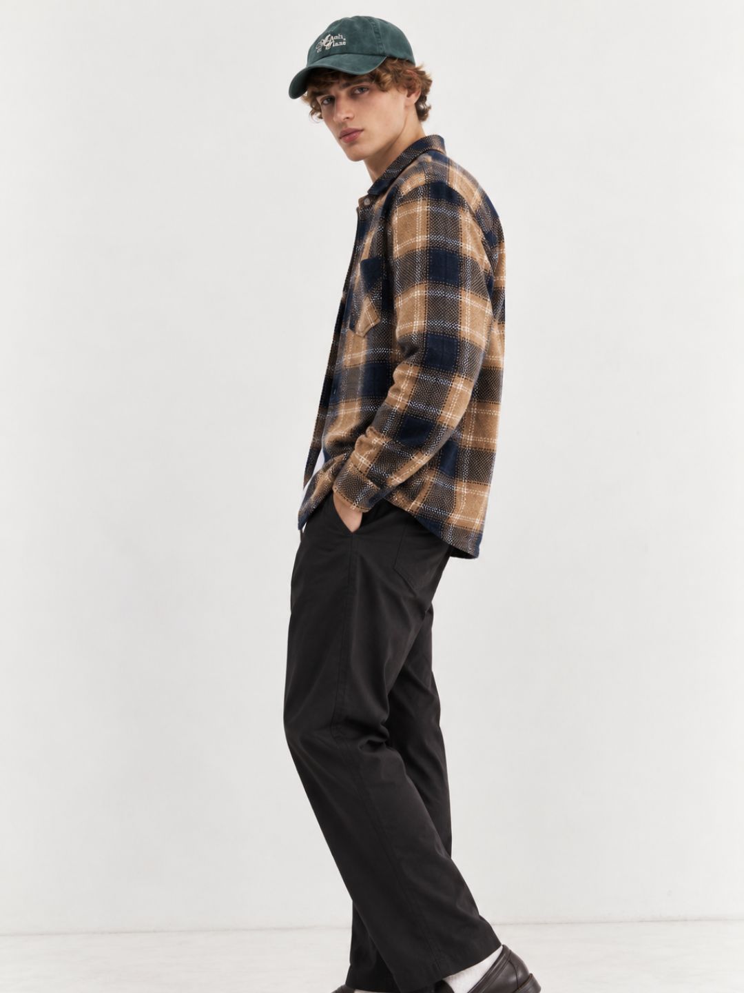 513 Men's Plaid Winter Shacket Shirt I NutBrown