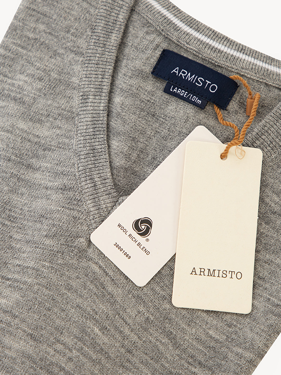 215 Solid Pullover I Wool I Woolmark Certified I Grey Melange