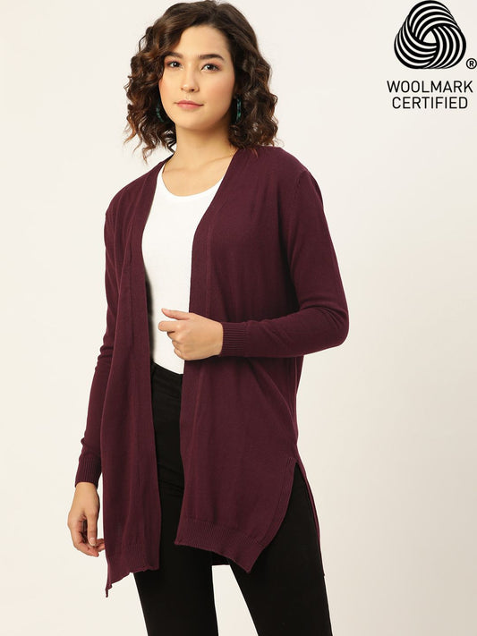 017 Woollen Shrug I Burgundy Wine