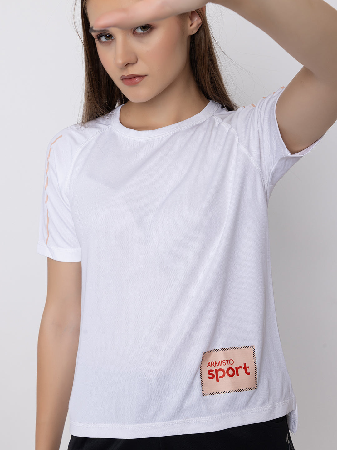 136 Boxy Fit Textured Dri-Fit Sports T-shirt I White