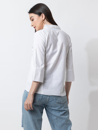 702 Women's Linen Smart Formal Shirt I Quarter Sleeves