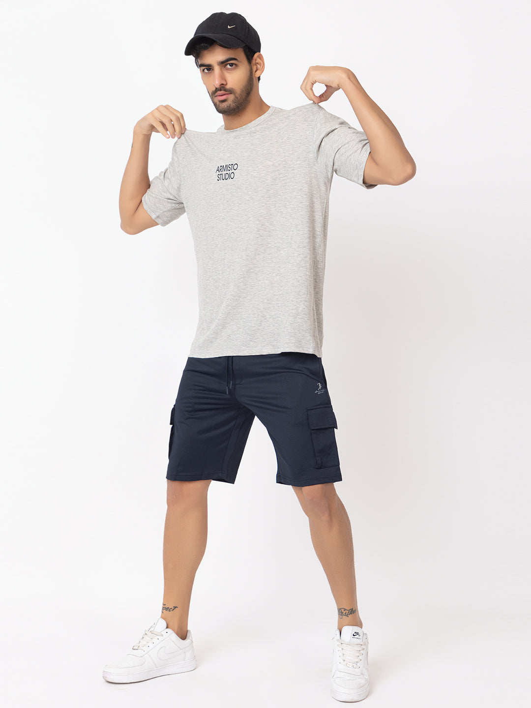 129 Oversized Fit Pure Cotton T-shirt I Grey