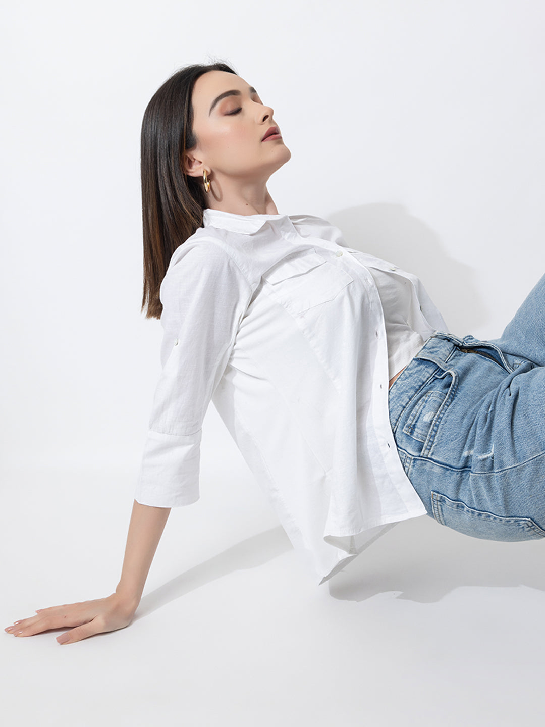 702 Women's Linen Smart Formal Shirt I Quarter Sleeves