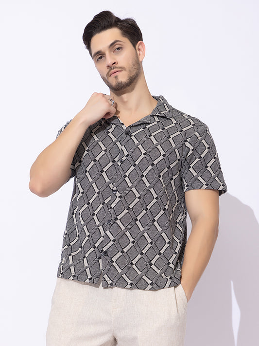 505 Resort Shirt Crochet I Black