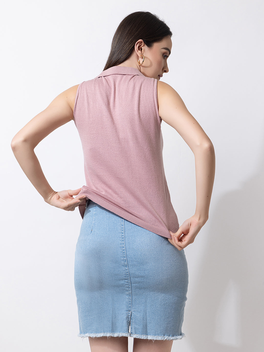 803 Pure Cotton Knit Top I Lavendar