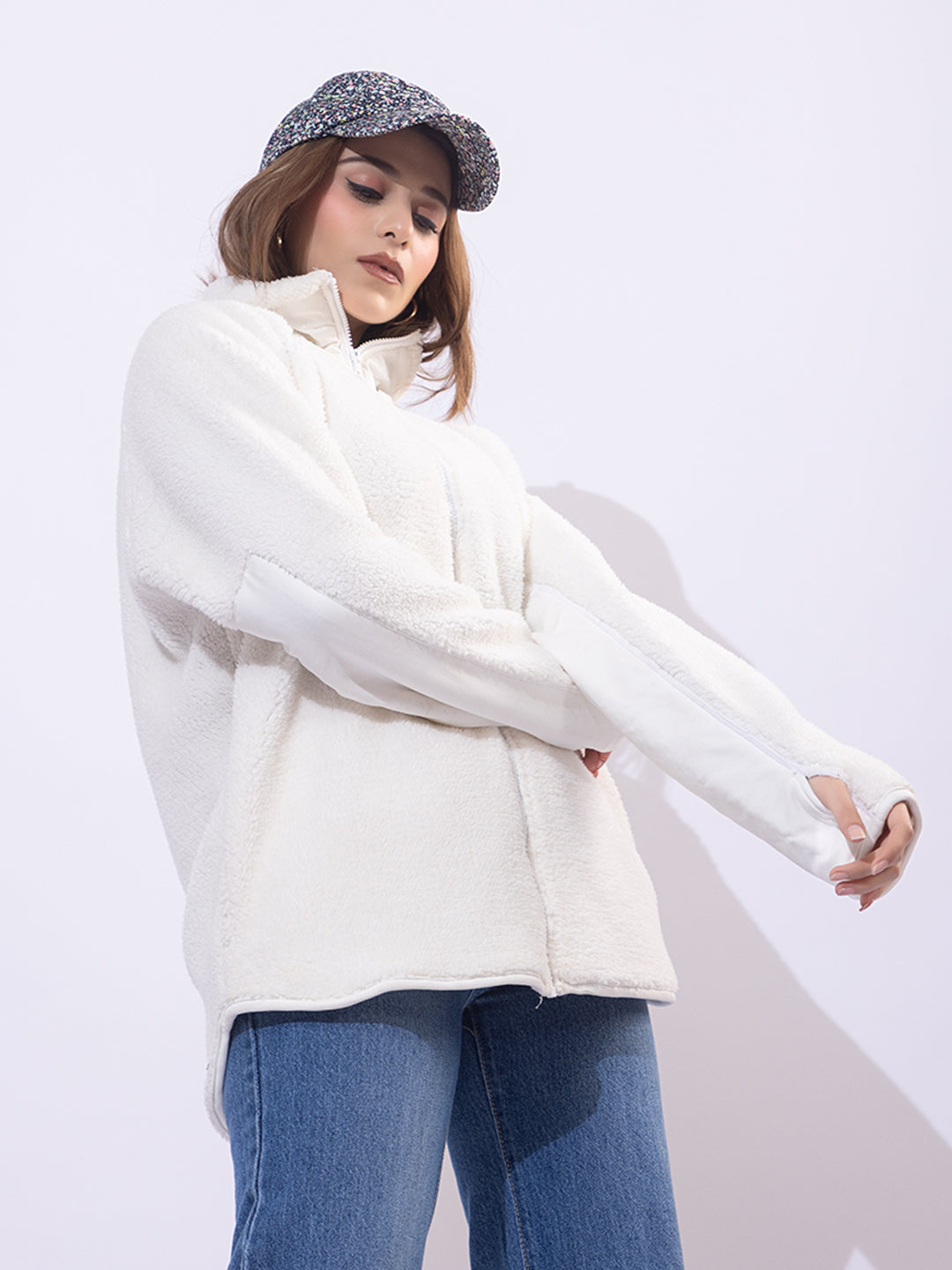 913 Sherpa Teddy Jacket I Snow White