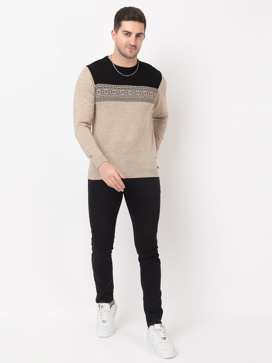 239 Nordic Intarsia Pullover I Wool I Woolmark Certified I Oatmeal