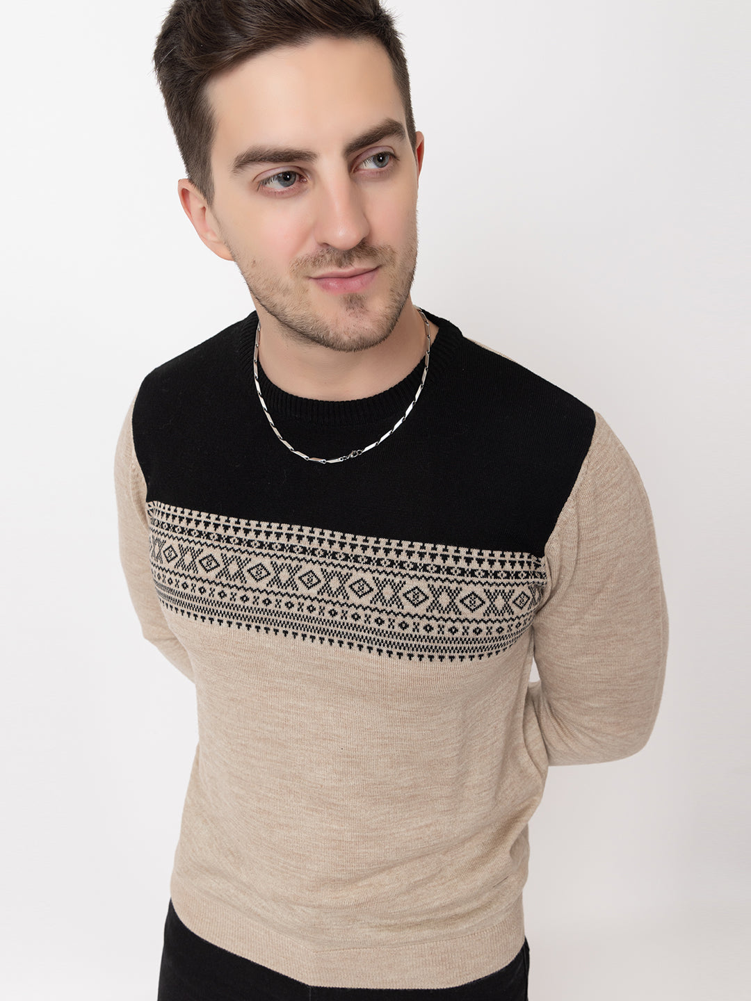 239 Nordic Intarsia Pullover I Wool I Woolmark Certified I Oatmeal