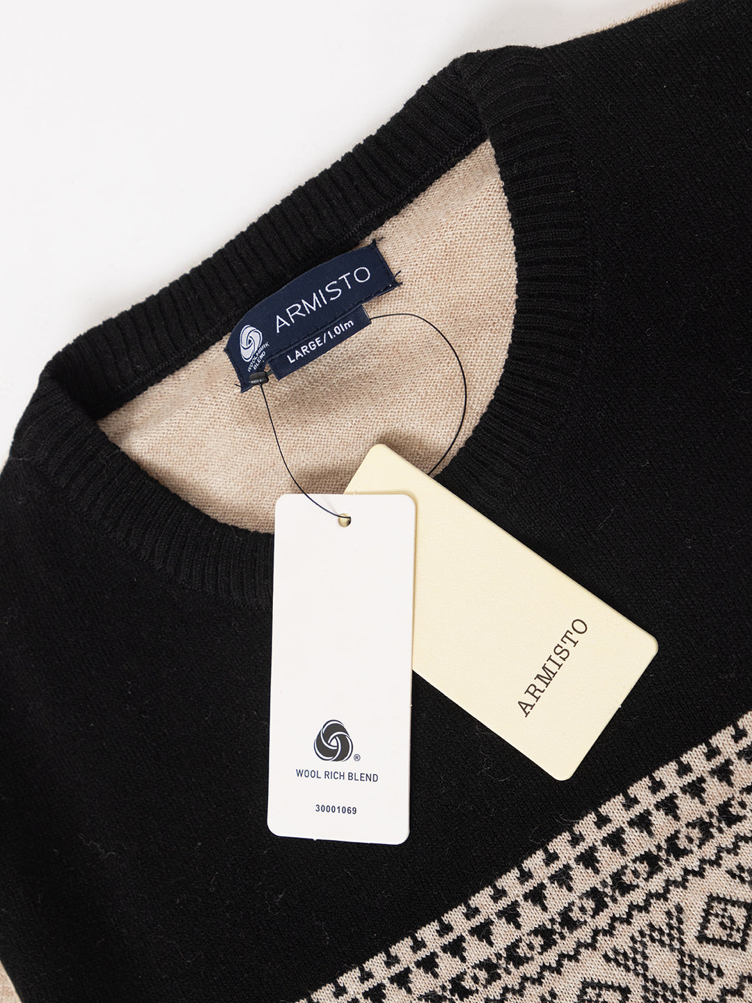 239 Nordic Intarsia Pullover I Wool I Woolmark Certified I Oatmeal