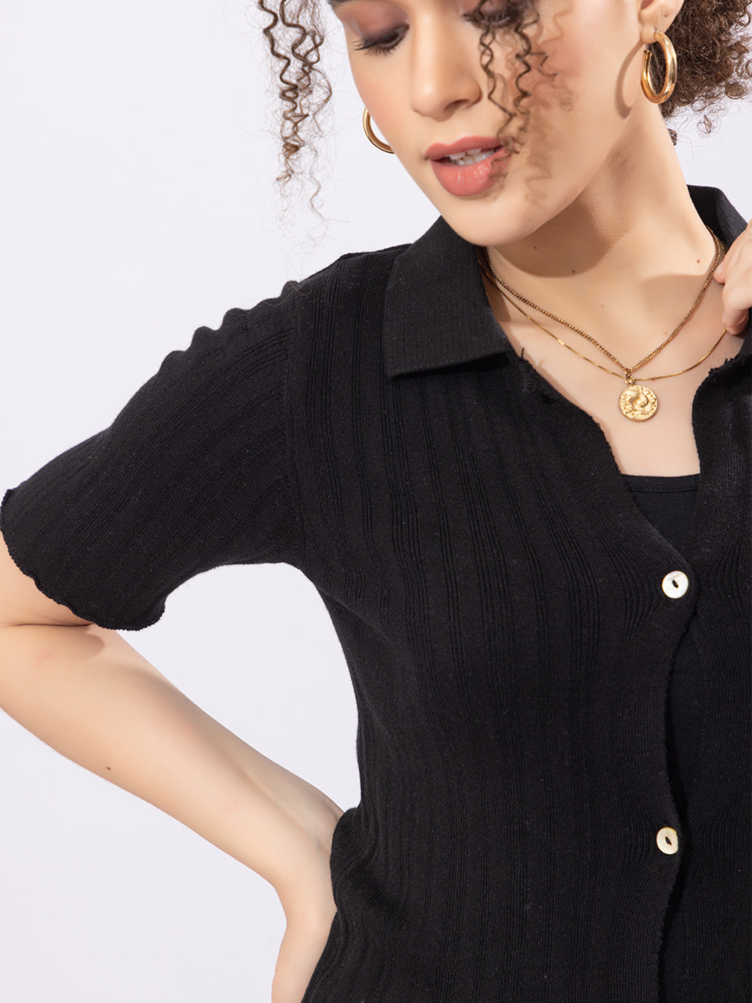 808 Modest Knit Co-Ord Set I Black I Top + Bottom