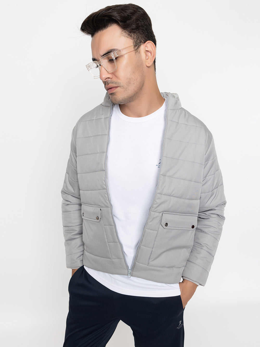 902 Quilted Puffer Jacket I Grey