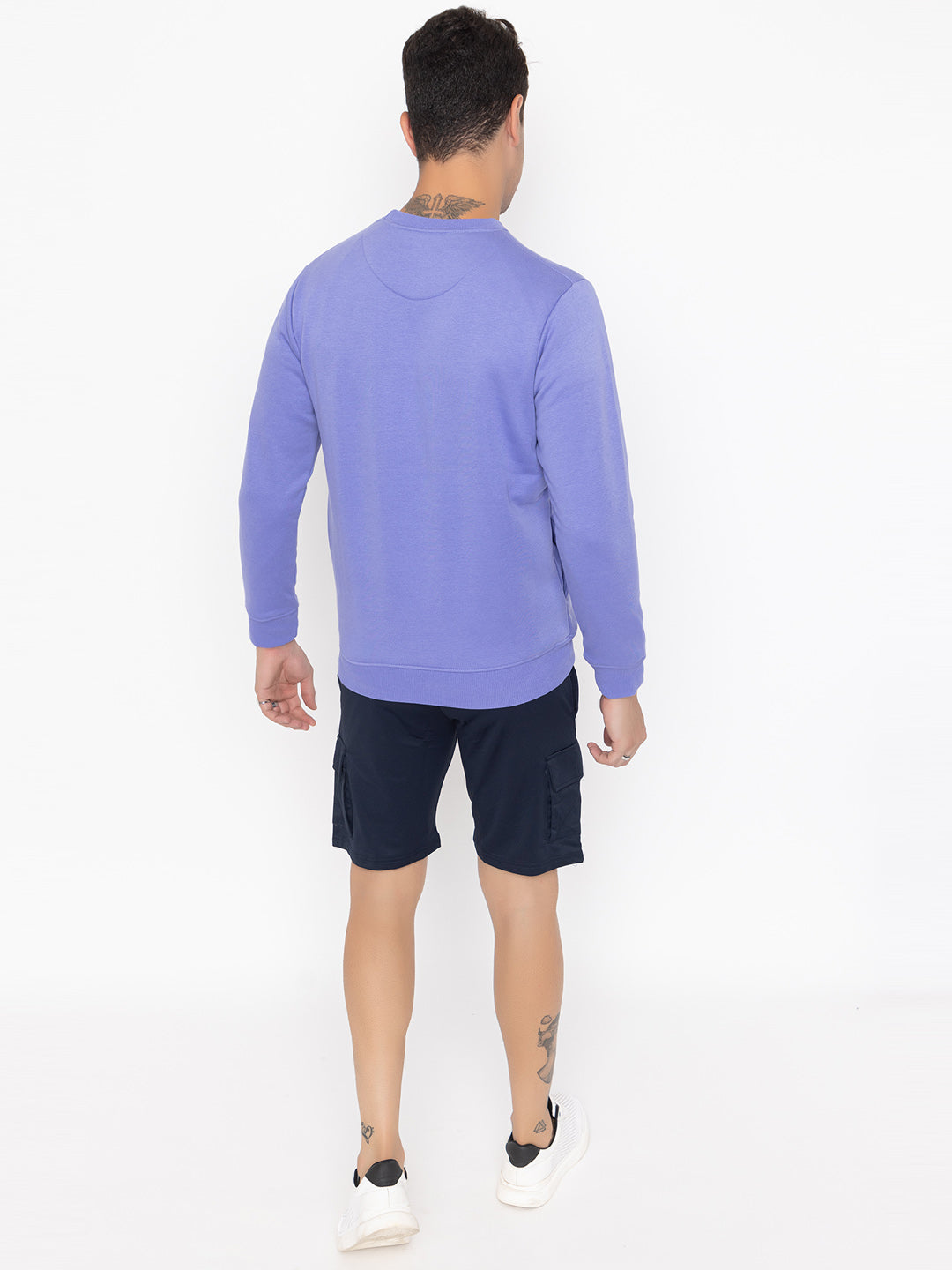 1002 Oversized Quilted Fleece Sweatshirt I Purple