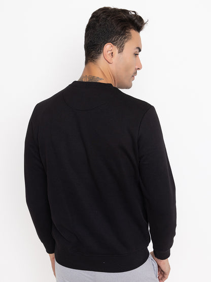 1001 Oversized Quilted Fleece Sweatshirt I 1001 Black