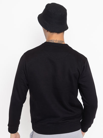 1002 Oversized Quilted Fleece Sweatshirt I Black