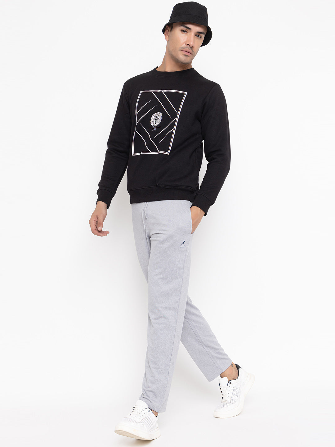 1002 Oversized Quilted Fleece Sweatshirt I Black