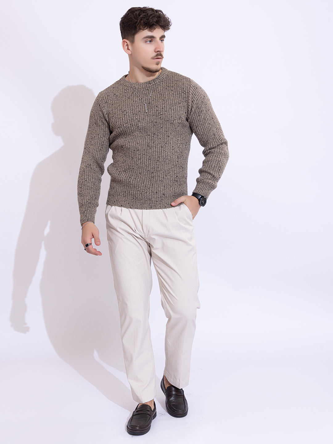 237 Chunky Ribbed Body Shaping Pullover I Sand