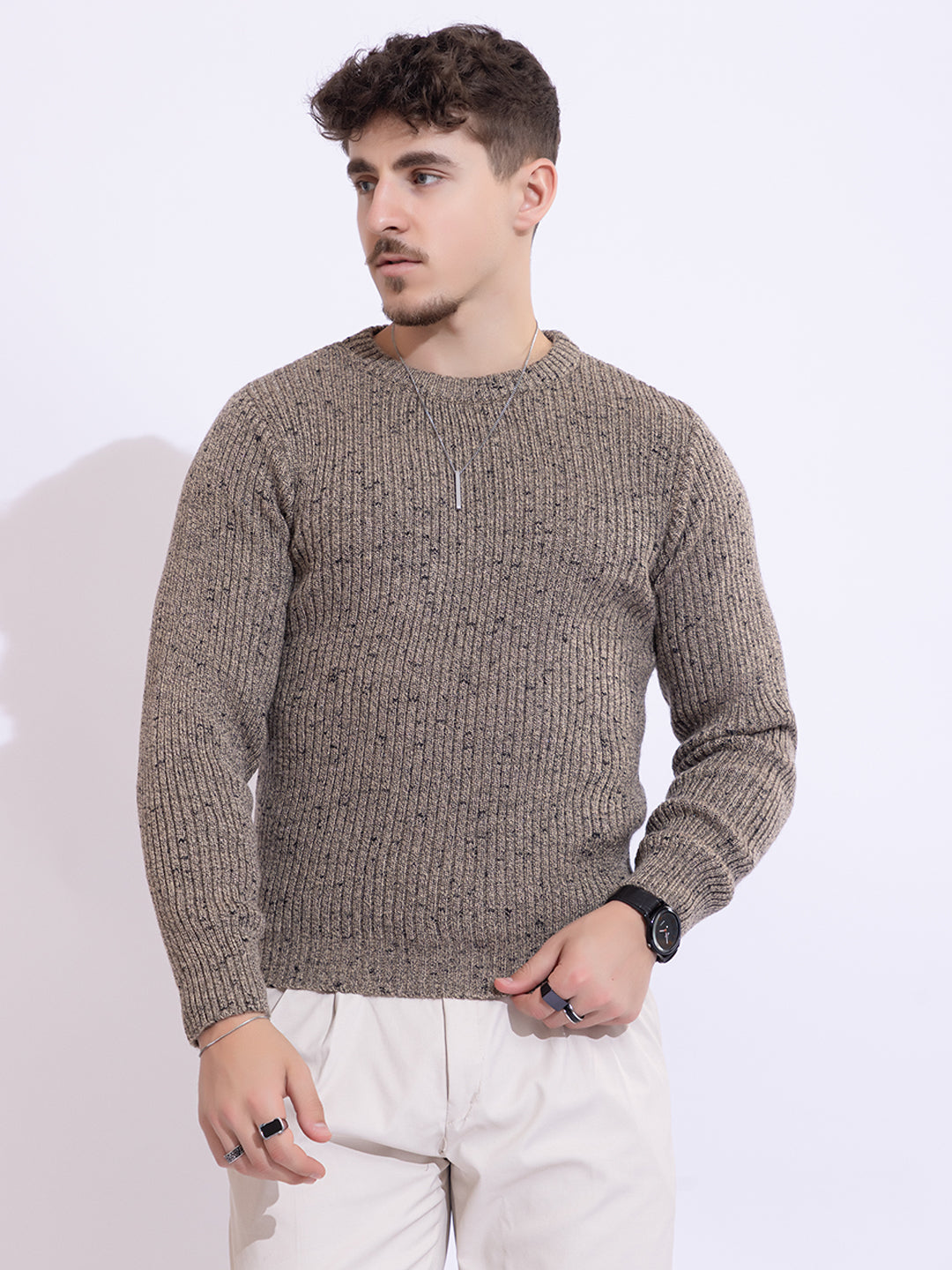 237 Chunky Ribbed Body Shaping Pullover I Sand