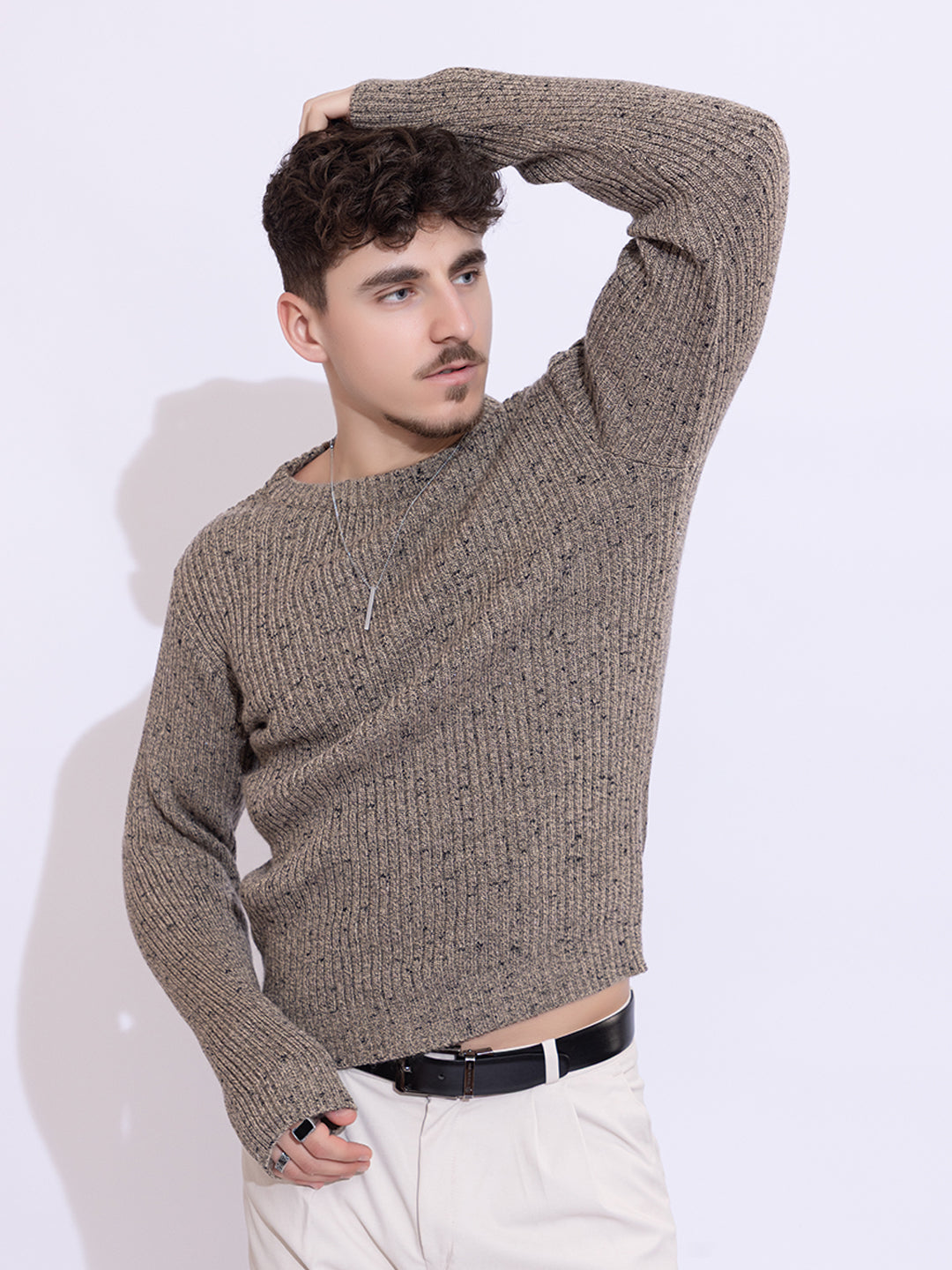 237 Chunky Ribbed Body Shaping Pullover I Sand