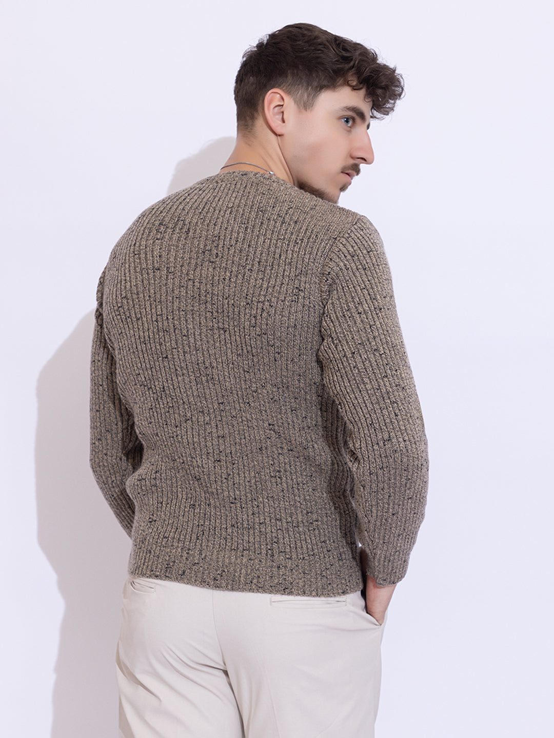 237 Chunky Ribbed Body Shaping Pullover I Sand