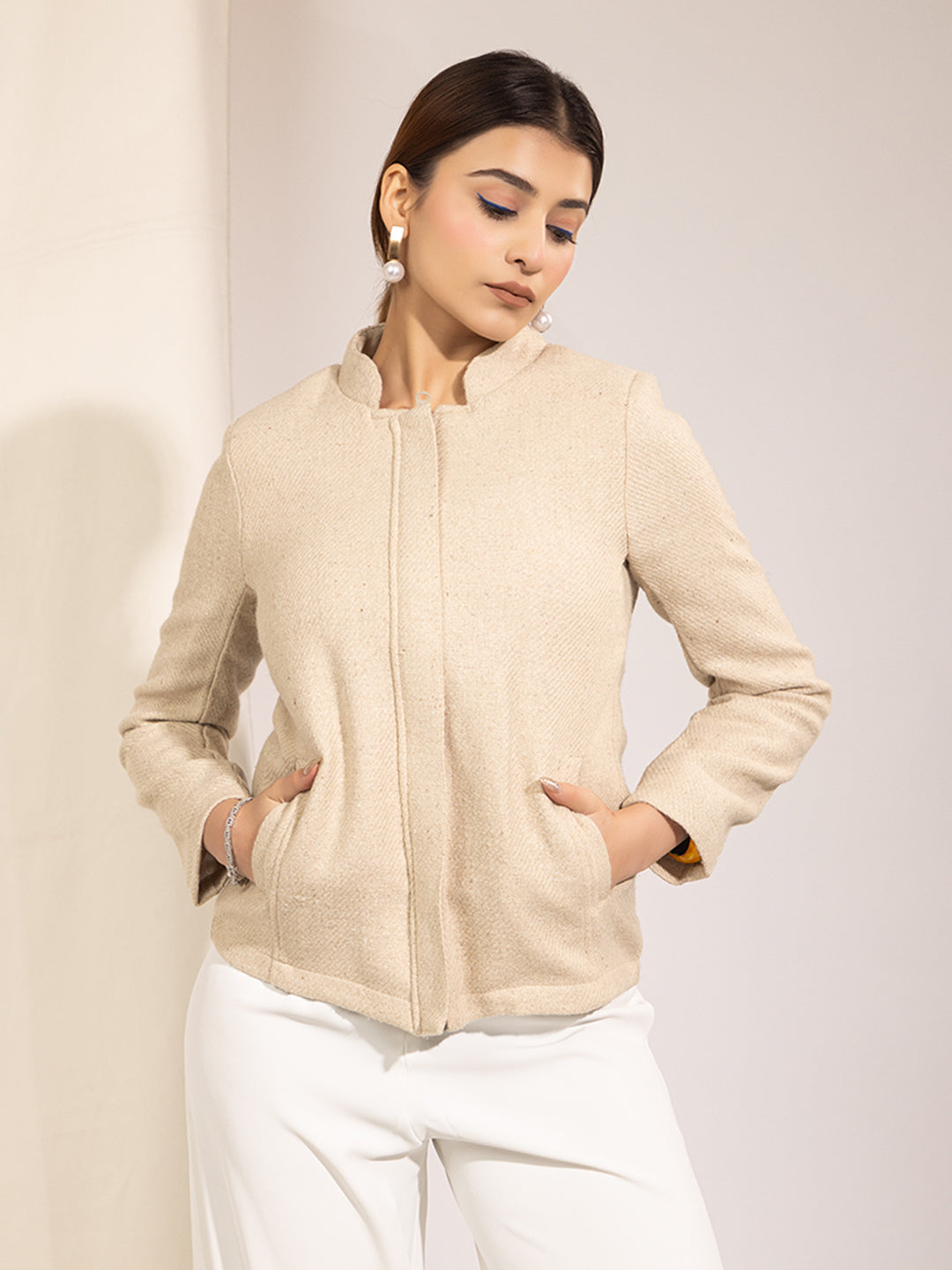 916 Wool Coat Jacket I Whipped Cream