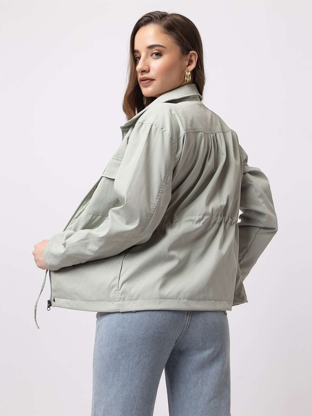 914 Utility Shacket I Mint Green