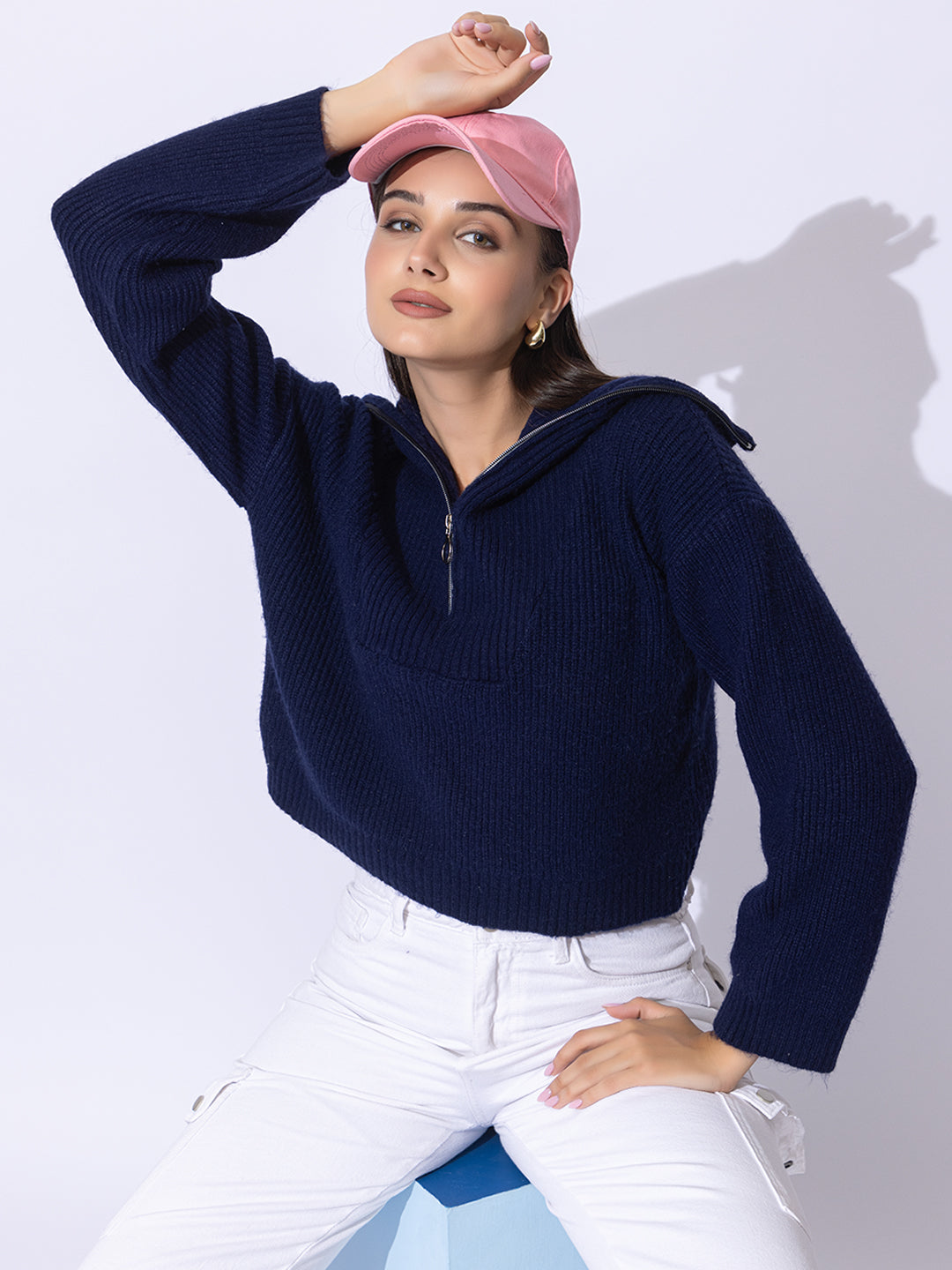 333 Half Zip Chunky Rib Knit Pullover