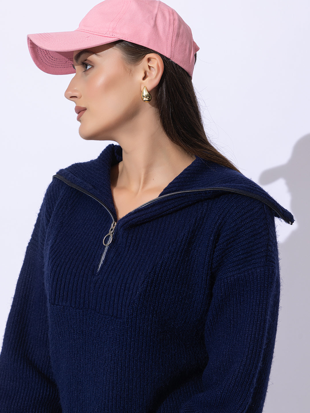 333 Half Zip Chunky Rib Knit Pullover