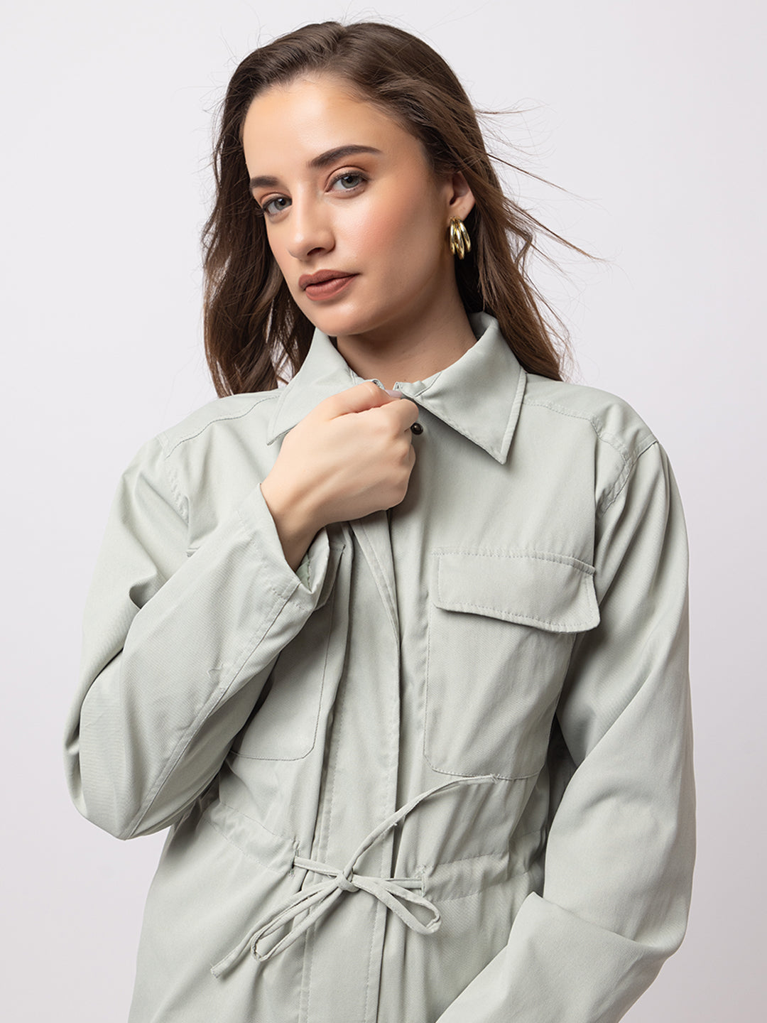 914 Utility Shacket I Mint Green