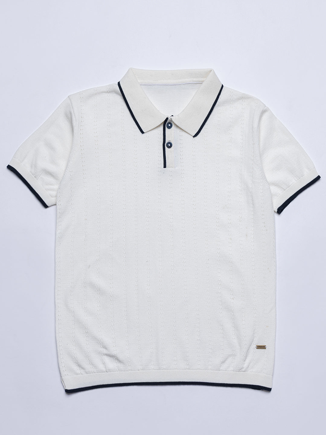 Italian Summer Textured Knit Polo I Vanilla I Boys