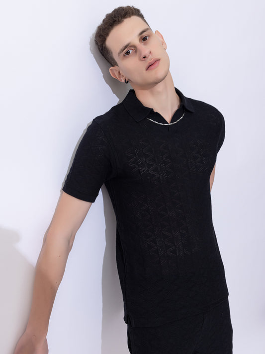 506 Crochet Resort T-shirt I Black