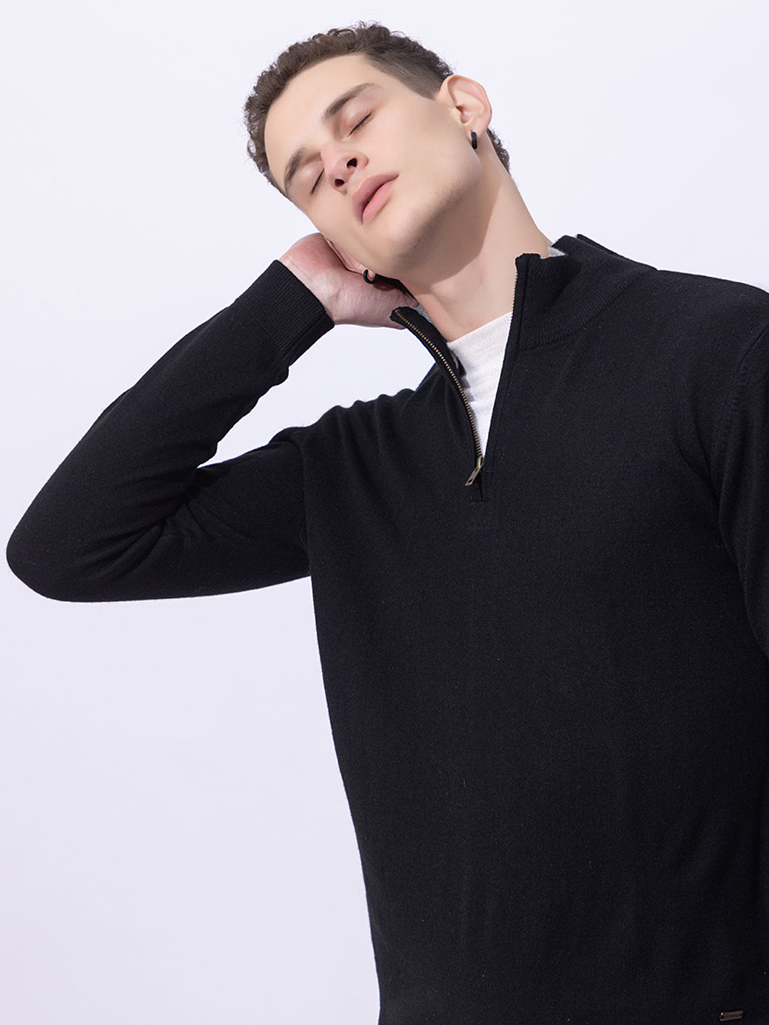 223 Half Zip Pullover I Wool I Woolmark Certified I Black