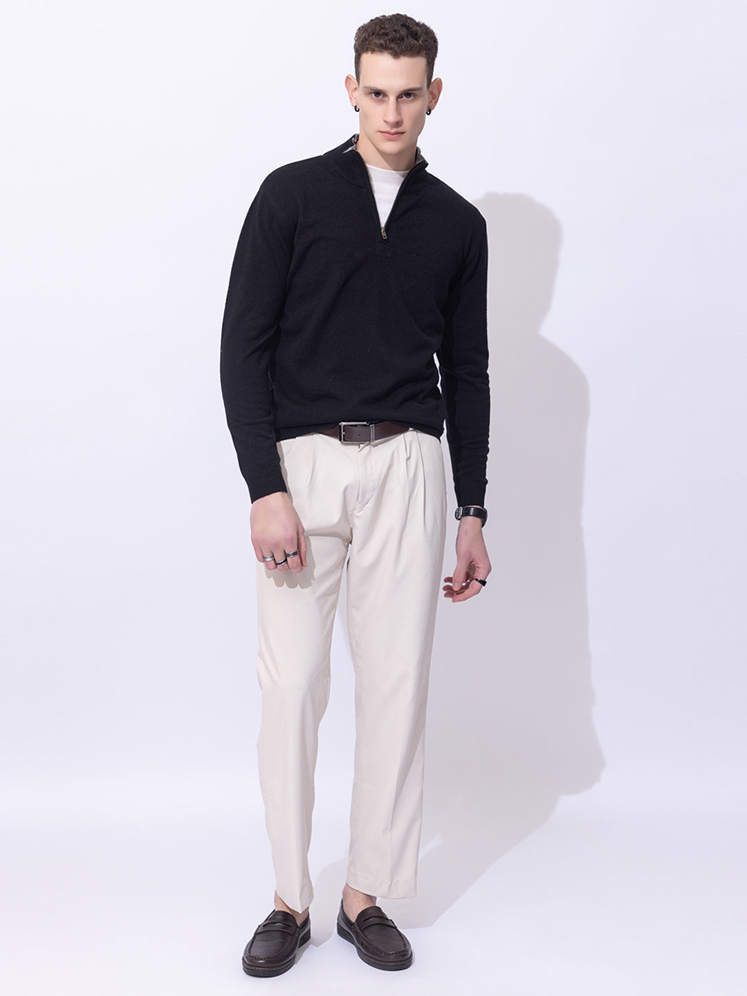 223 Half Zip Pullover I Wool I Woolmark Certified I Black