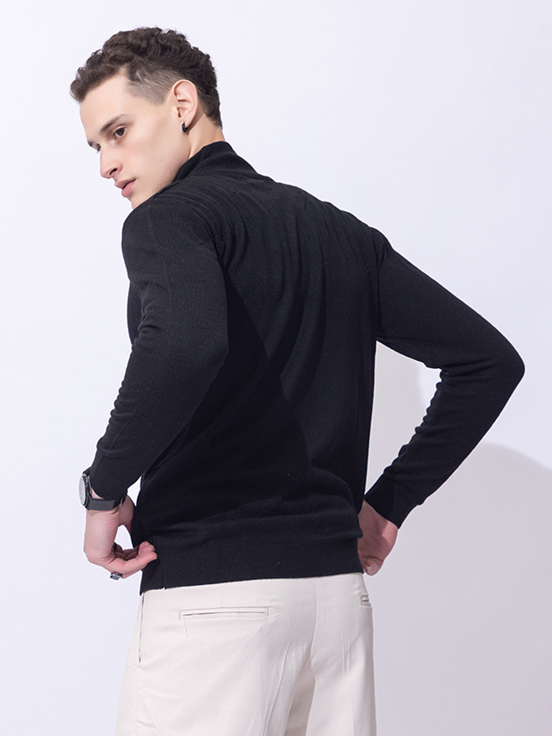 223 Half Zip Pullover I Wool I Woolmark Certified I Black