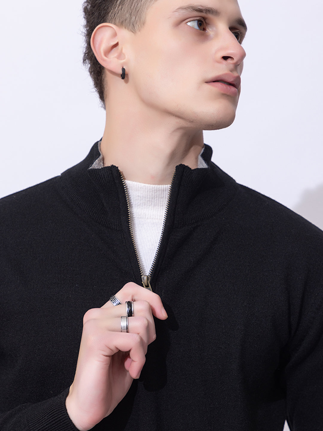 223 Half Zip Pullover I Wool I Woolmark Certified I Black
