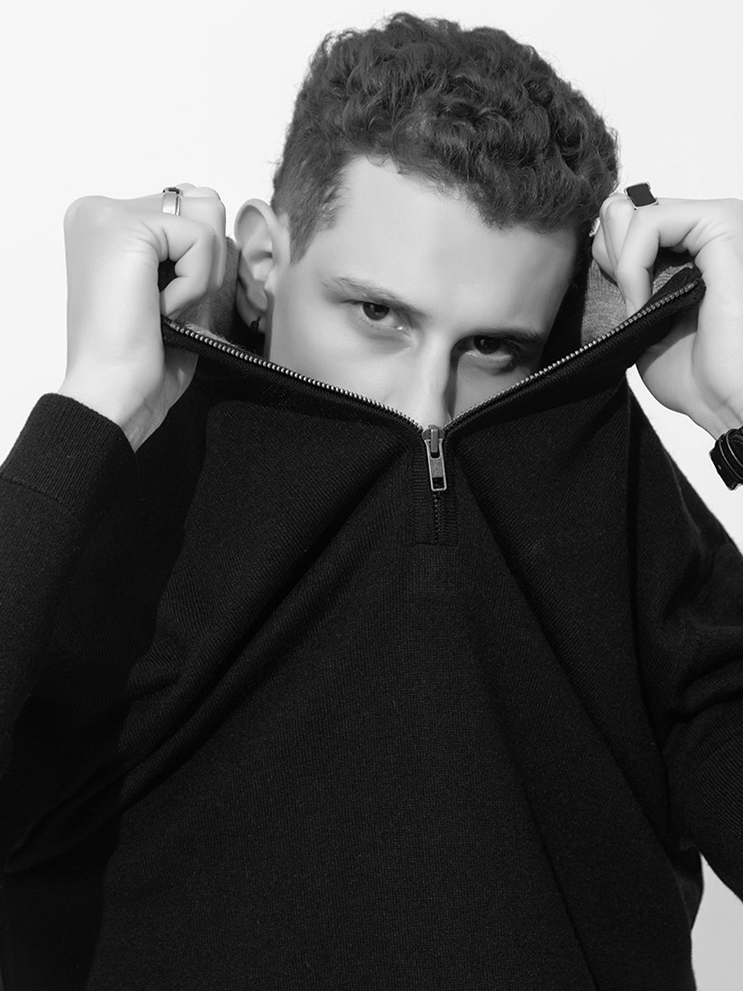 223 Half Zip Pullover I Wool I Woolmark Certified I Black
