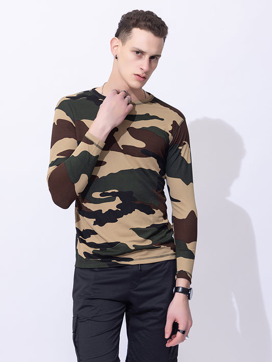 123 Dri-Fit Sports T-shirt I Army Camo I Long Sleeve