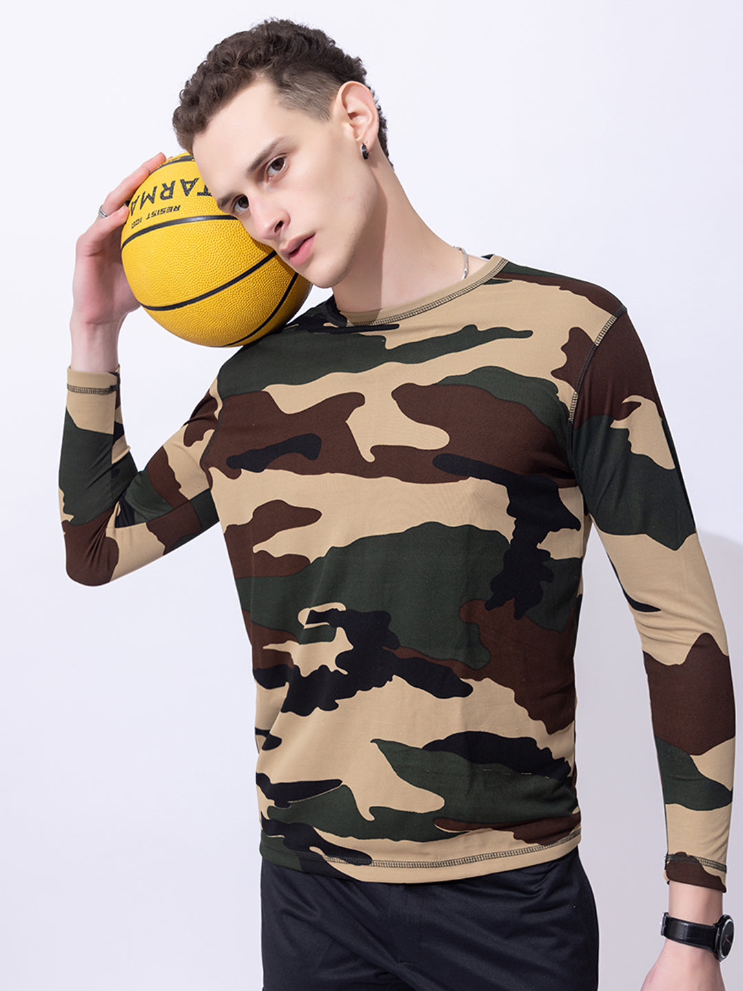 123 Dri-Fit Sports T-shirt I Army Camo I Long Sleeve