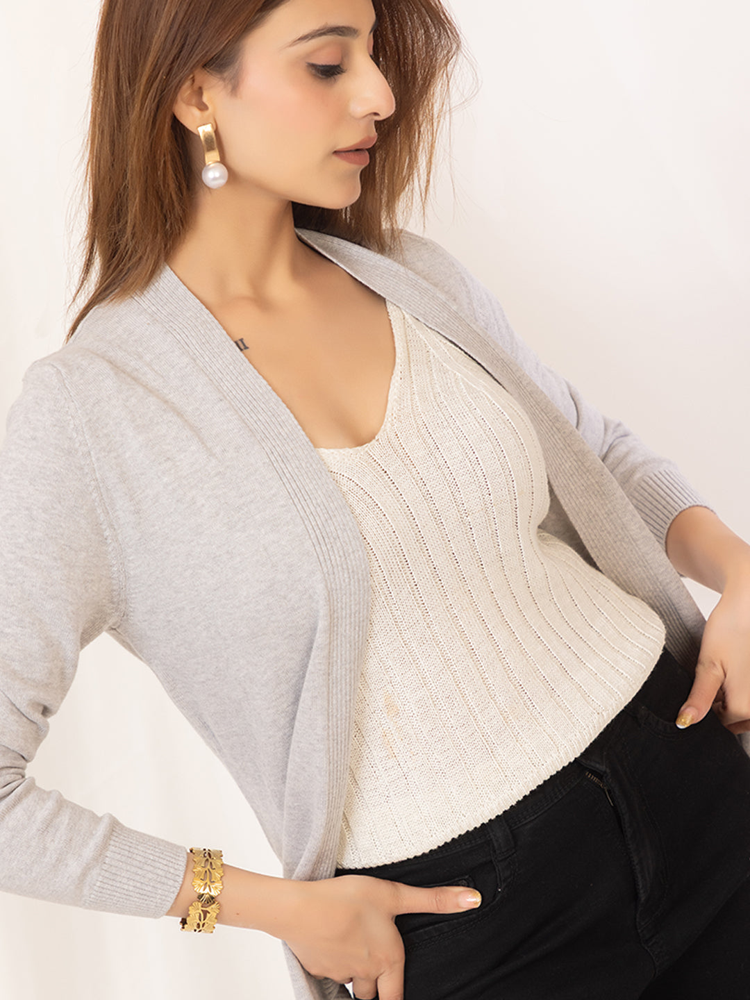 017 Winter Knit Shrug I Grey