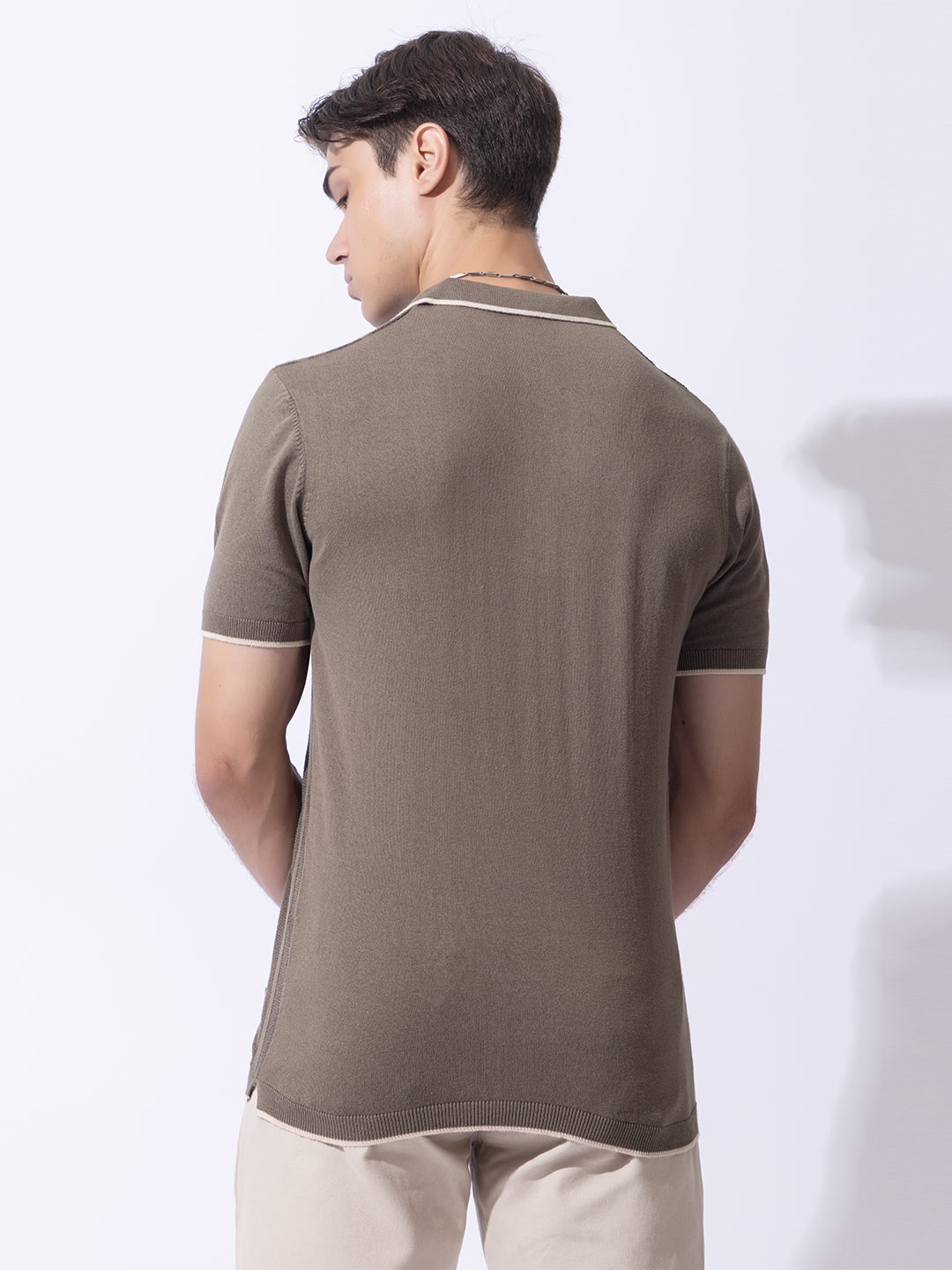 613 Textured Knit Cuban Polo I Basil Olive