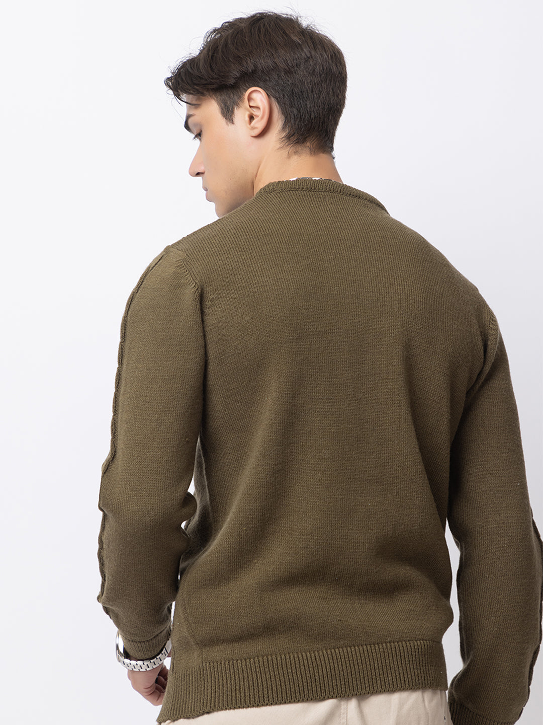 241 Chunky Cable Pullover I Wool I Woolmark Certified I Olive