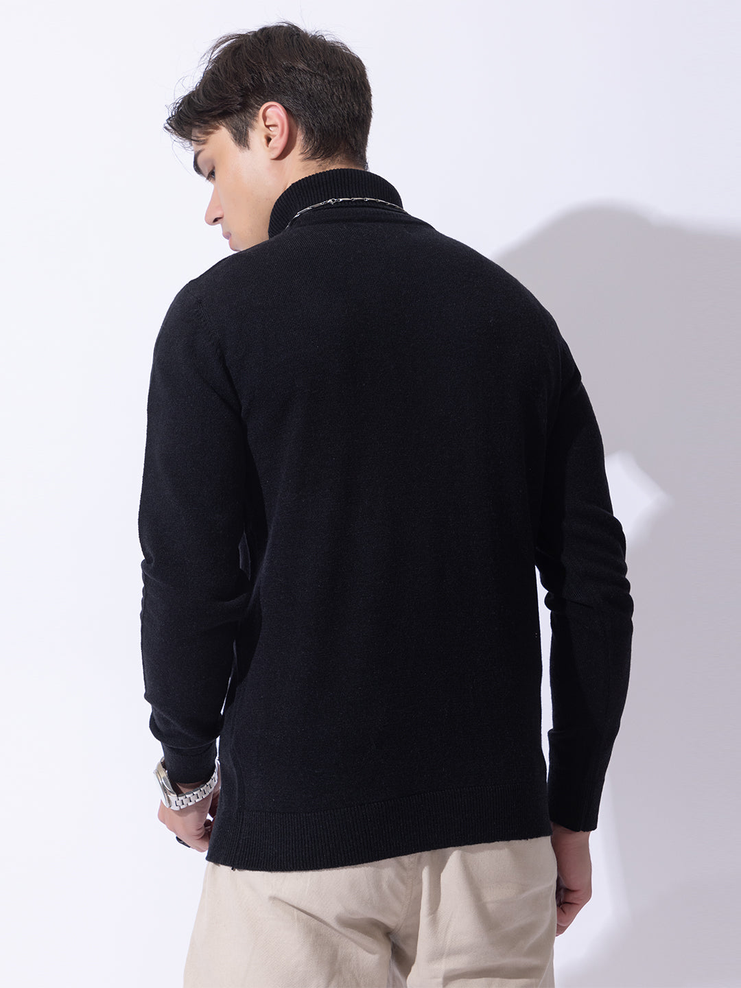 230 Turtle Neck Pullover I  Woolmark Certified I Black